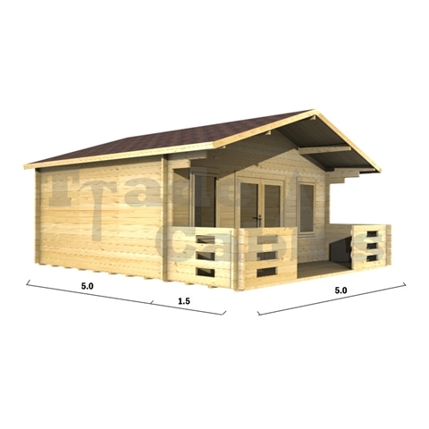 ShedsWarehouse.com | Relax | 5m x 5m Premier Dublin Log Cabin - Double ...