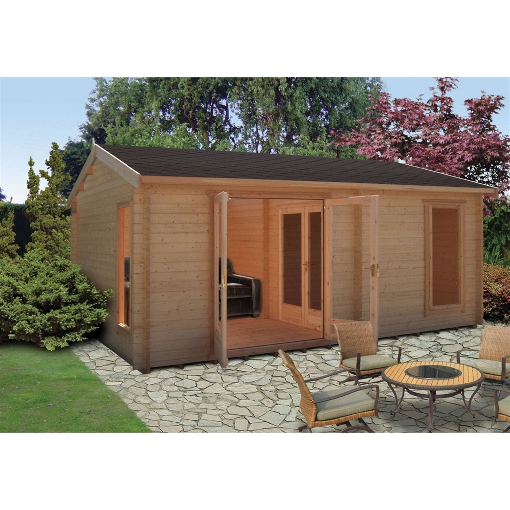 Shedswarehouse Com 3 89m X 5 27m Contemporary Log Cabin