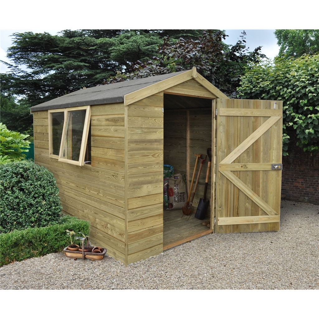 Hanbury 8ft X 6ft Pressure Treated Tongue And Groove Apex Wooden Shed 5485