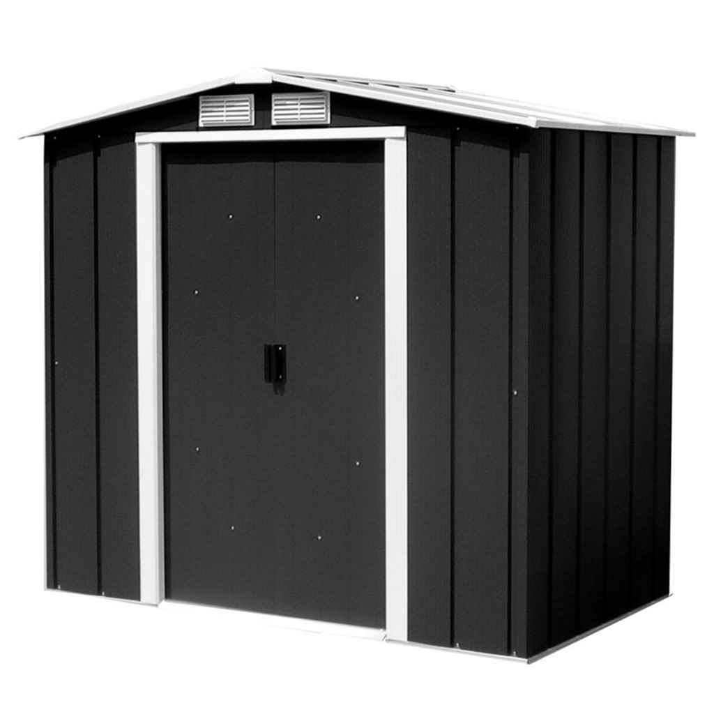 Madrid Metal Sheds 6ft X 4ft Value Apex Metal Shed Anthracite Grey 2