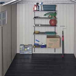 11ft X 21ft Life Plus Single Entrance Plastic Apex Shed With Plastic Floor + 6 Windows  (3.37m X 6.41m)