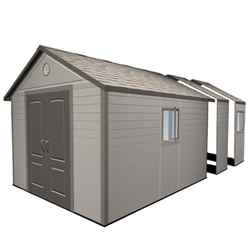 11ft X 21ft Life Plus Single Entrance Plastic Apex Shed With Plastic Floor + 6 Windows  (3.37m X 6.41m)