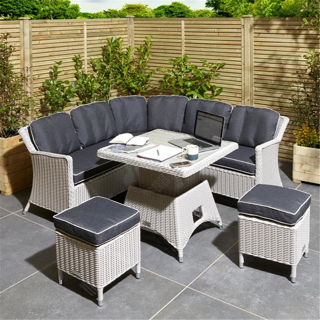 Compact rattan best sale corner dining set