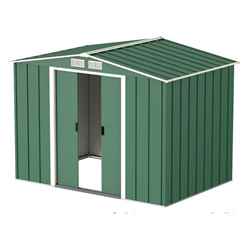 8ft X 6ft Value Apex Metal Shed - Green (2.62m X 1.82m)