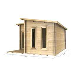 4m X 4m Premier Espace Log Cabin - Double Glazing - 34mm Wall Thickness