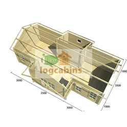 8.5m X 4.5m Premier Morzine Log Cabin - Double Glazing - 44mm Wall Thickness