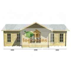 8.5m X 4.5m Premier Morzine Log Cabin - Double Glazing - 44mm Wall Thickness