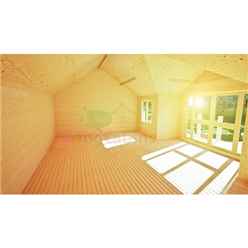 7m X 5m Premier Savoie Log Cabin - Double Glazing - 44mm Wall Thickness