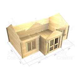 7m X 5m Premier Savoie Log Cabin - Double Glazing - 44mm Wall Thickness