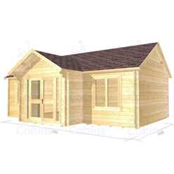 7m X 5m Premier Savoie Log Cabin - Double Glazing - 44mm Wall Thickness