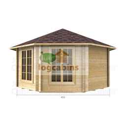 4.5m X 4.5m Premier Colmars Log Cabin - Double Glazing - 34mm Wall Thickness