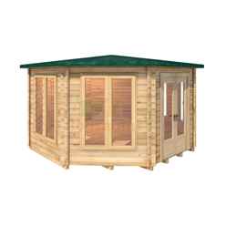 4.5m X 4.5m Premier Colmars Log Cabin - Double Glazing - 34mm Wall Thickness