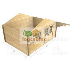 4.5m X 3.0m Premier Ascou Log Cabin - Double Glazing - 34mm Wall Thickness