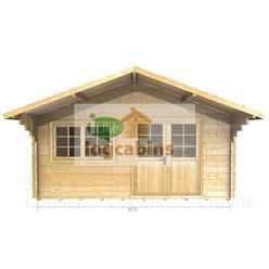 4.5m X 3.0m Premier Ascou Log Cabin - Double Glazing - 34mm Wall Thickness