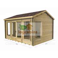 4.5m X 3.5m Premier Valmorel Log Cabin - Double Glazing - 34mm Wall Thickness