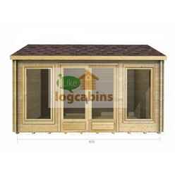 4.5m X 3.5m Premier Valmorel Log Cabin - Double Glazing - 34mm Wall Thickness