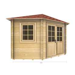 3m X 3m Premier Robella Log Cabin - Double Glazing - 34mm Wall Thickness