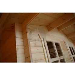 3m X 3m Premier Robella Log Cabin - Double Glazing - 34mm Wall Thickness