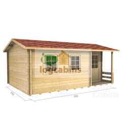 5.5m X 3.5m Premier Maloga Log Cabin - Double Glazing - 34mm Wall Thickness