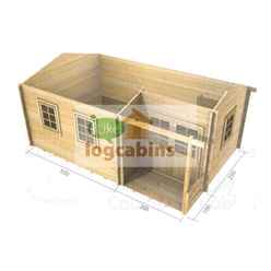 5.5m X 3.5m Premier Maloga Log Cabin - Double Glazing - 34mm Wall Thickness