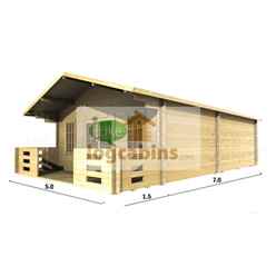 5.0m X 7.0m Premier Fornet Log Cabin - Double Glazing - 44mm Wall Thickness