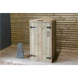 Single Redwood Pressure Treated Wheelie Bin Store - 140 Litre Bin