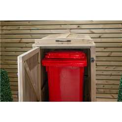 Single Redwood Pressure Treated Wheelie Bin Store - 140 Litre Bin