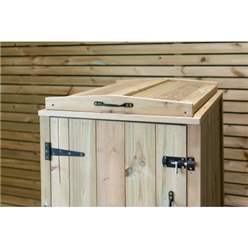 Single Redwood Pressure Treated Wheelie Bin Store - 140 Litre Bin