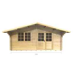 5m X 5m Premier Chamonix Log Cabin - Double Glazing - 70mm Wall Thickness