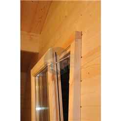 5m X 5m Premier Chamonix Log Cabin - Double Glazing - 70mm Wall Thickness