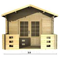 3m X 4m Premier Valdisere Log Cabin - Double Glazing - 44mm Wall Thickness