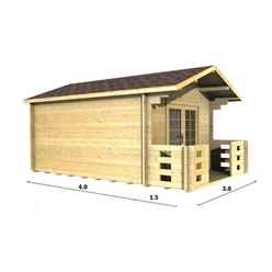 3m X 4m Premier Valdisere Log Cabin - Double Glazing - 70mm Wall Thickness