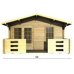 4m X 5m Premier Valloire Log Cabin - Double Glazing - 44mm Wall Thickness