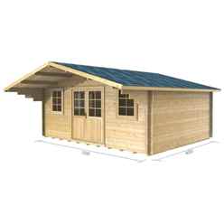 5m X 4m Premier Avoriaz Log Cabin - Double Glazing - 44mm Wall Thickness