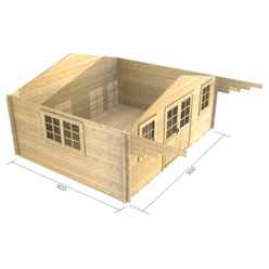 5m X 4m Premier Avoriaz Log Cabin - Double Glazing - 44mm Wall Thickness