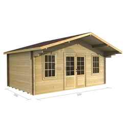 5m X 3m Premier Meribel Log Cabin - Double Glazing - 44mm Wall Thickness