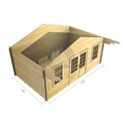 5m X 3m Premier Meribel Log Cabin - Double Glazing - 44mm Wall Thickness