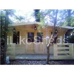 5m X 3m Premier Meribel Log Cabin - Double Glazing - 44mm Wall Thickness