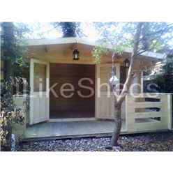 5m X 3m Premier Meribel Log Cabin - Double Glazing - 44mm Wall Thickness