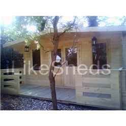 5m X 3m Premier Meribel Log Cabin - Double Glazing - 44mm Wall Thickness