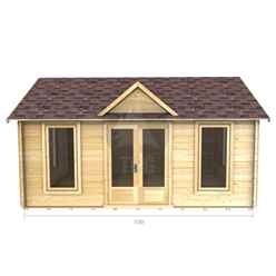 5m X 4m Premier Zermatt Log Cabin - Double Glazing - 44mm Wall Thickness