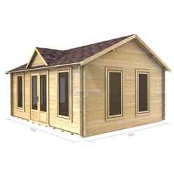 5m X 4m Premier Zermatt Log Cabin - Double Glazing - 44mm Wall Thickness