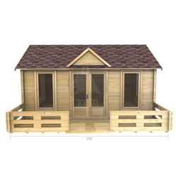 5m X 4m Premier Zermatt Log Cabin - Double Glazing - 44mm Wall Thickness