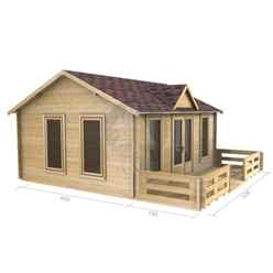 5m X 4m Premier Zermatt Log Cabin - Double Glazing - 44mm Wall Thickness