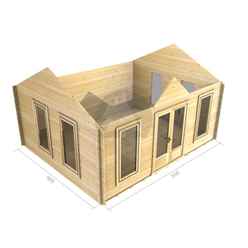 5m X 4m Premier Zermatt Log Cabin - Double Glazing - 70mm Wall Thickness