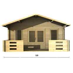 5m X 5m Premier Saalbach Log Cabin - Double Glazing - 44mm Wall Thickness