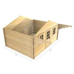 4m X 4m Premier Lisbon Log Cabin - Double Glazing - 44mm Wall Thickness