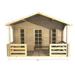 4m X 3m Premier Madrid Log Cabin - Double Glazing - 44mm Wall Thickness