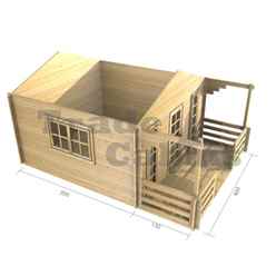 4m X 3m Premier Madrid Log Cabin - Double Glazing - 44mm Wall Thickness