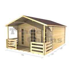 4m X 3m Premier Madrid Log Cabin - Double Glazing - 70mm Wall Thickness